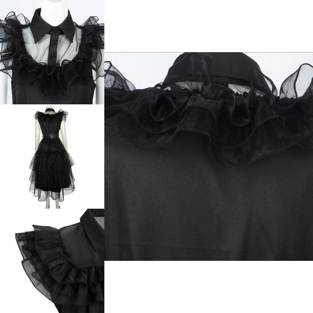 Wednesday Addams Kids Dress Polyester Costume Perfect For Parties And Holidays