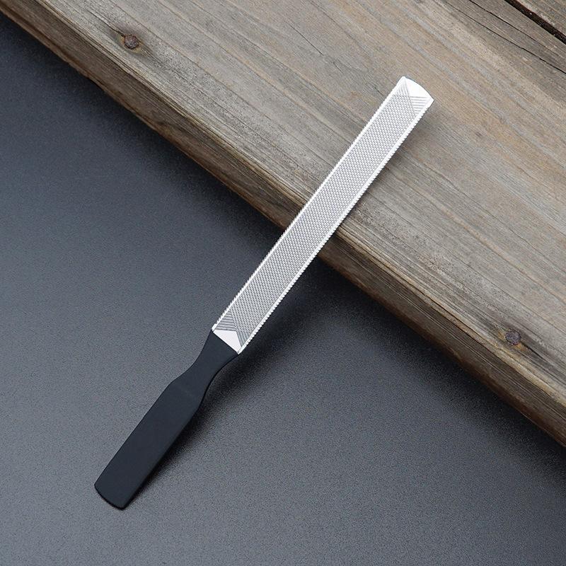 2pc S&L Premium Stainless Steel Nail Files, Four-Sided for Men & Women, Reusable Manicure Filer for Natural Nails