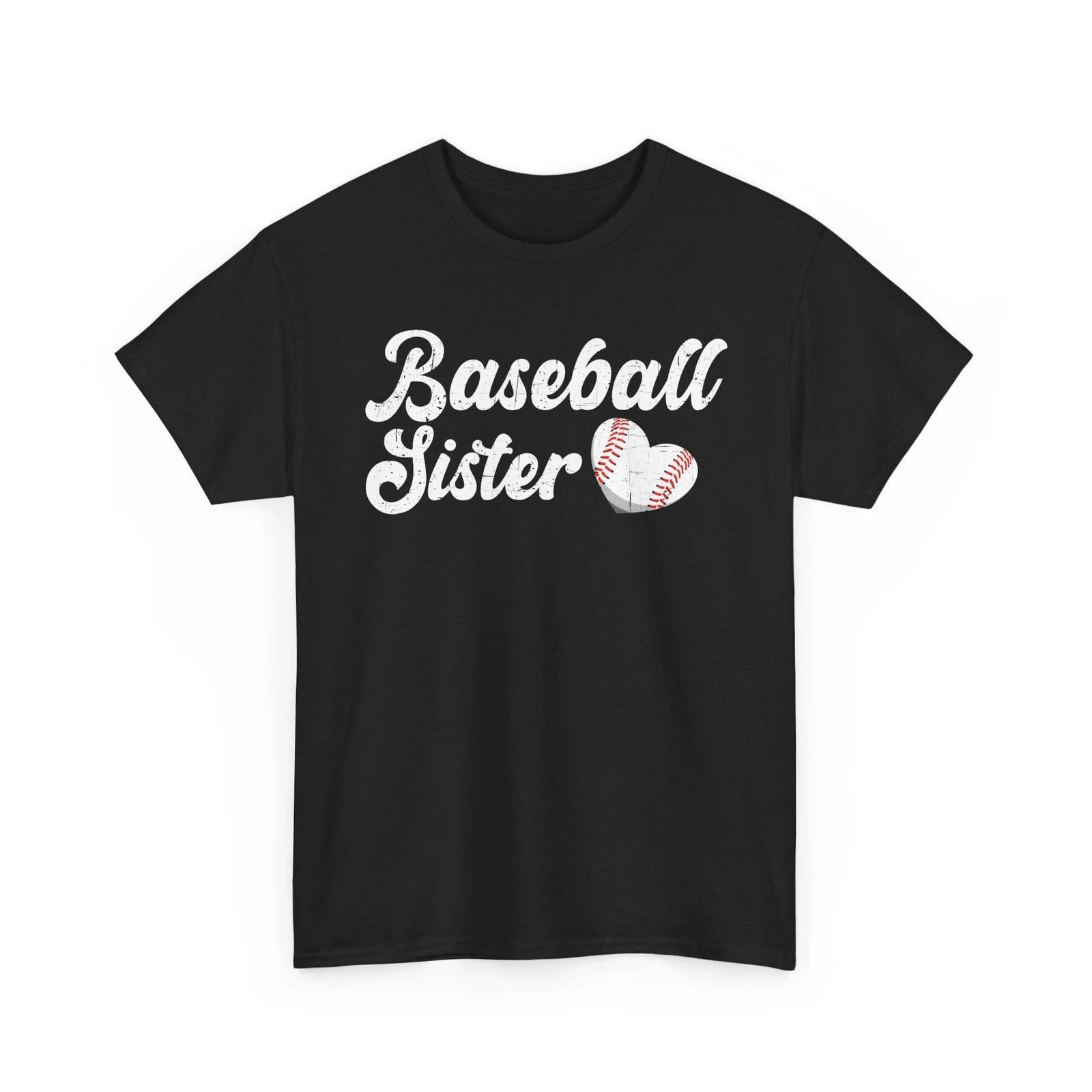 Baseball Sister Shirt, Baseball Heart Sports Fans Women Sister Shirt 4XL
