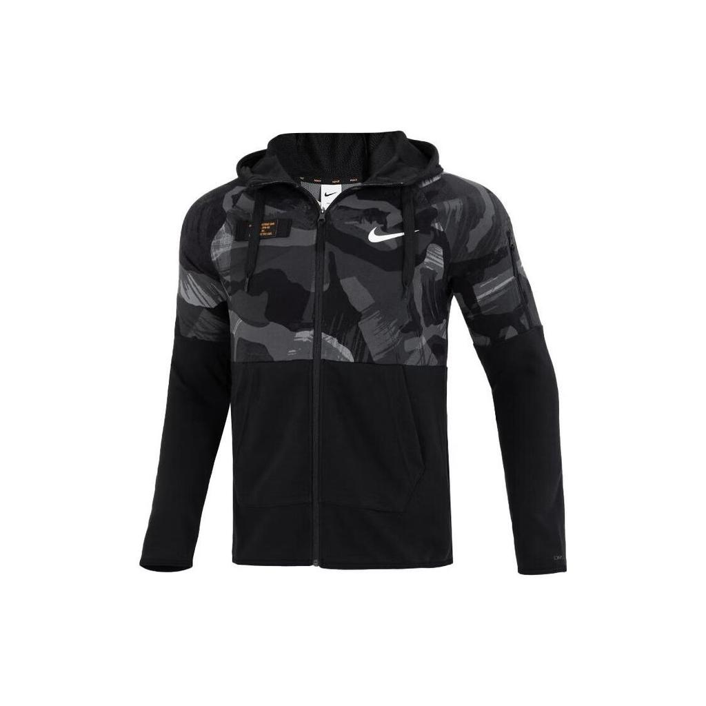 Nike Dri-FIT Camouflage Hooded Jacket Men Jackets Black DQ4791-010