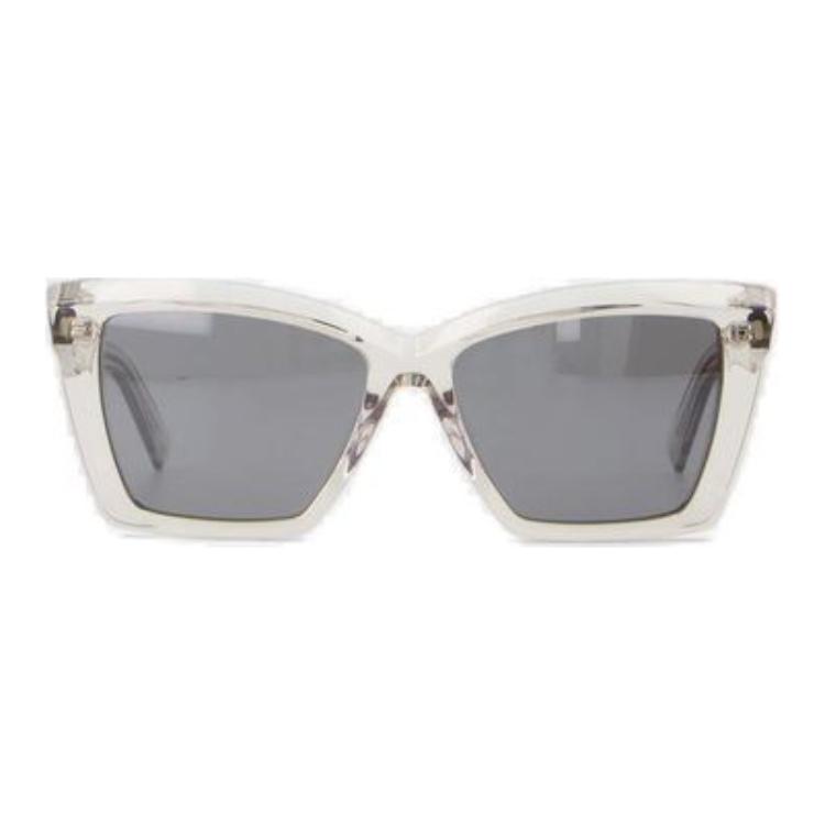 Saint Laurent Cat Eye Sunglasses Women eyewear White SL657F003BEIGEBEIGESILVER 55,Black