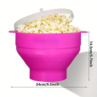 1 Stück Mikrowellen-Popcornbereiter - 3L Große Kapazität, Faltbare Silikonschüssel, BPA-frei & Spülmaschinenfest, Perfekt für Familien-Filmabende