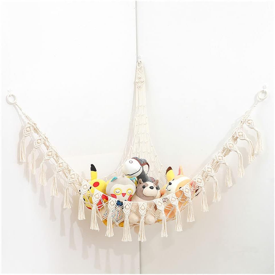 

Hanging Plush Toy Storage Hammock for Neat and Cute Storage - Wall-Mounted Toy Storage for Kids Rooms