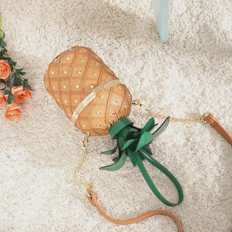 2025 Damska Modna Torba na Ramię w Kształcie Ananasa - Kreatywny i Swobodny Styl Kurierski na Łańcuszku