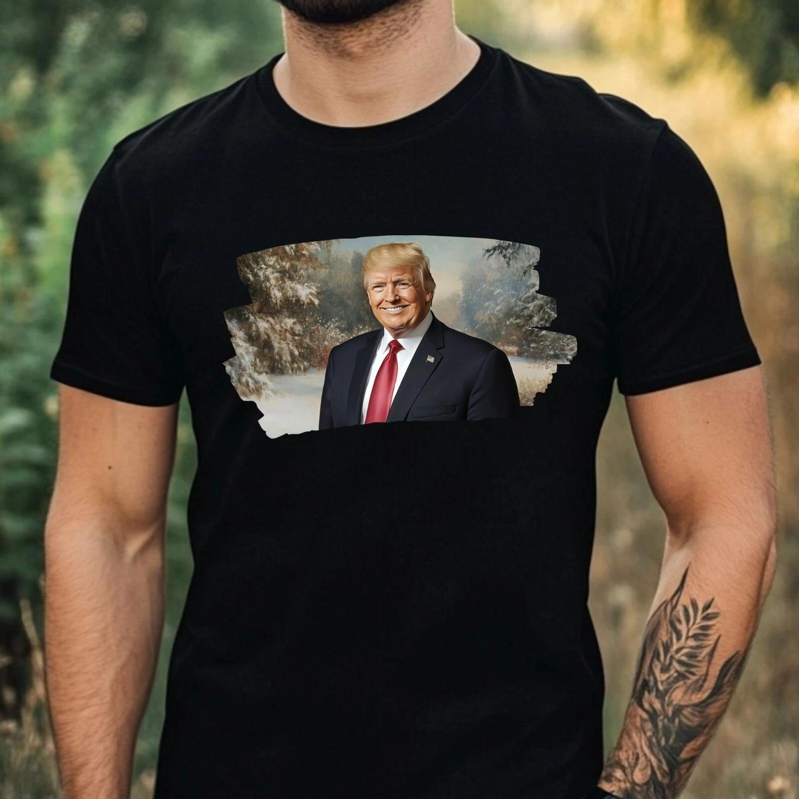 T-Shirt Herren Trump Portrait Motiv Baumwolle Größe XS bis 5XL XS