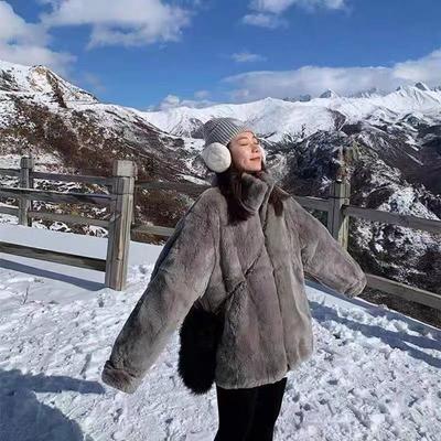 Imitation Lamb Plush Fur Coat for Women Medium To Long Korean Version Loose and Thick Mink Fur Fur Coat