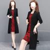 Elegantes Schlankmachendes Zweiteiliger Look Kleid für Damen - Langärmliges Frühling/Herbst Bauchbedeckendes Mode für Mittleren Alters und Ältere, 2025