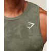 Gymshark Geo Nahtloses Tanktop Core Olive Tiefolivgrün A6a3k Ecdl