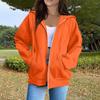 Women's Fashion Casual Long Sleeve Solid Color Hooded Sweatshirt Tops