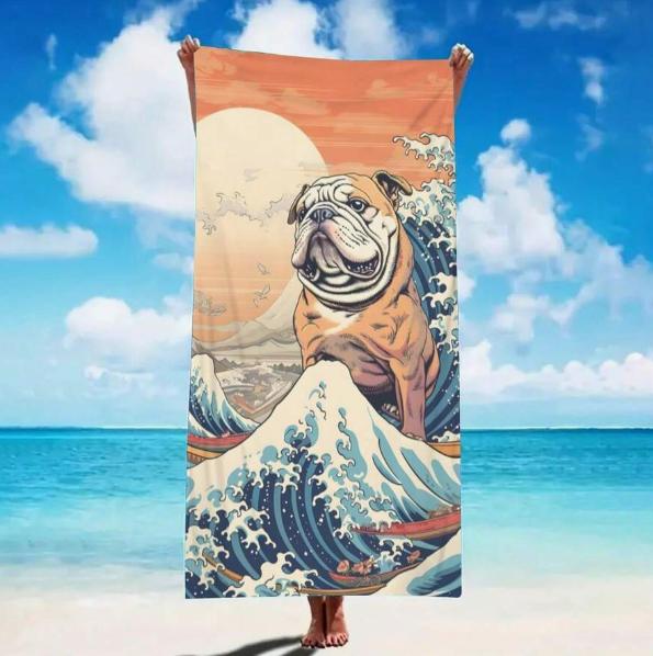 Single Pack Ultra-Fine Fiber Beach Towel With Wave Shell And Starfish Patterns Ultra-Fine Fiber Suitable For Beach And Pool Use