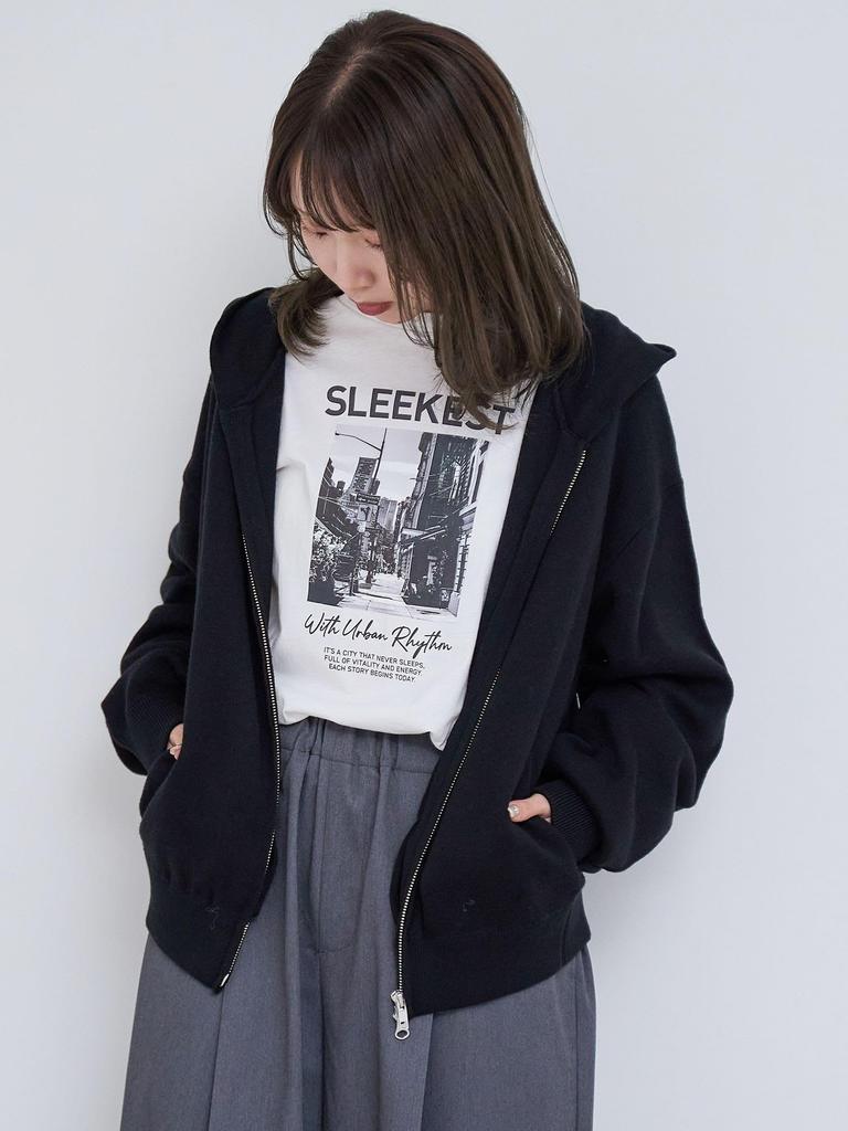 Cohen Sweat-Like Knit Zip Hoodie 76376000011 0970 BLACK(09) L