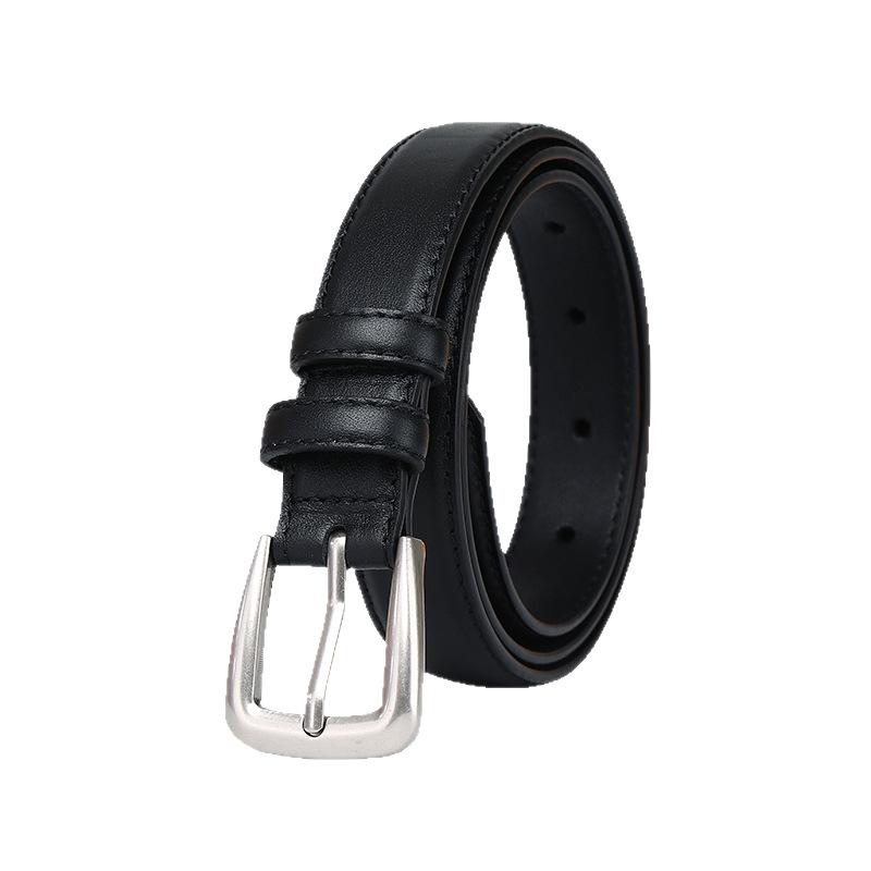 Stylish And Simple Leather Belt Women'S Pin Buckle New Versatile Light Luxury Casual Trousers Pure Cowhide Belt Women'S Models
