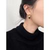 Retro Autumn/Winter Geometric Caramel Color Block Tiger Eye Earrings for Women - 2026 Collection