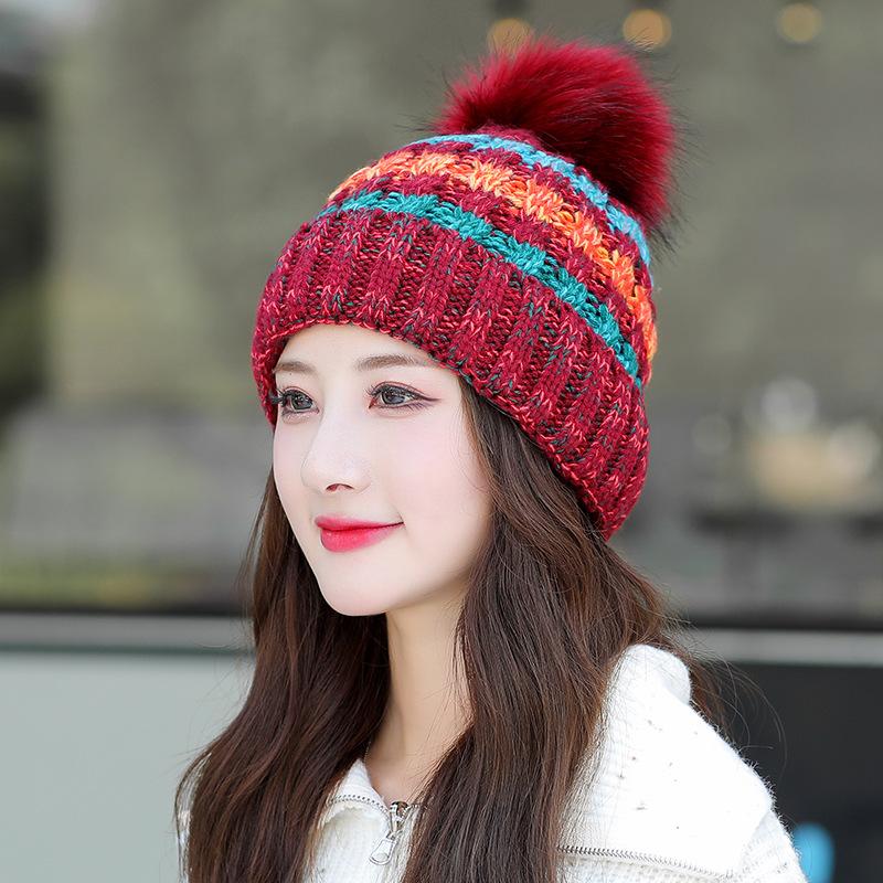 Cheap New Autumn and Winter Women's Hat Knitted Hat Ladies Ear