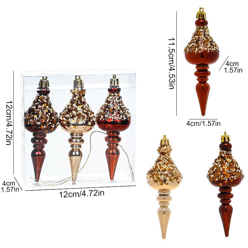 

1 Коробка Шампань Кофе Рождественские Шары Подвески Новый Год Блестки Бисероплетение Фестивали Елка Подвесные Украшения Подарки