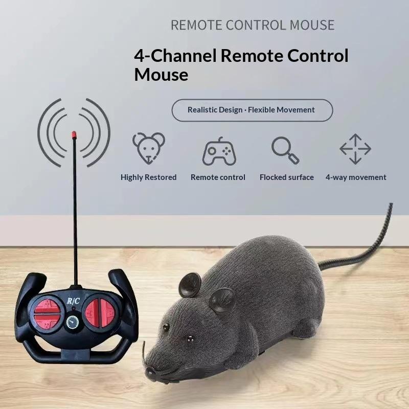 Juguete para Gatos Ratón de Control Remoto Simulado Ratón Eléctrico Inalámbrico Atrapador de Gatos Entretenimiento Juego Solo Juguete para Mascotas Suministros para Gatos