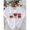 Women'S Plus Size Casual Sports T-Shirt with Heart Lollipop Applique, Crew Neck, Comfortable Loose Fit Medium Stretch Knit Fabric