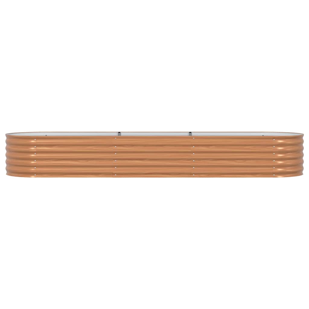 Elevated Planter Box Brown 320 x 80 x 44 cm Steel