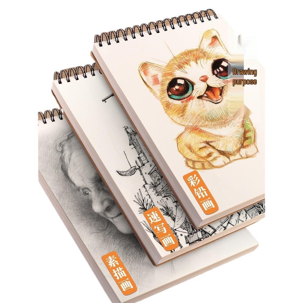 A4 Hardcover Spiral Sketchbook for Art Students & Children, A3/A4/8K Drawing Pad