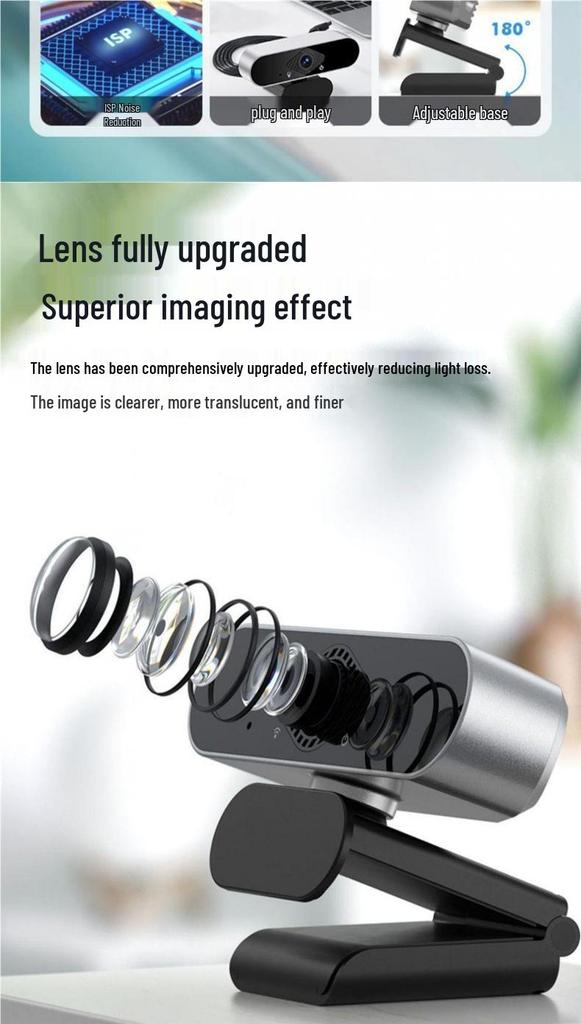 HD Webcam for Online Classes, Exams, Streaming, & Photography - Compatible with Home Desktops & Laptops