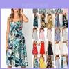 Stylish Boho Women's Summer Beach Midi Dress With Strappy Design And Button Pockets