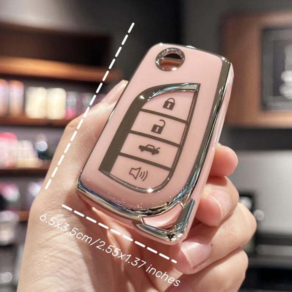 Key Fob Cover Bling Lanyard For Toyota Fortuner Tundra Camry Rav4 Highlander Corolla Smart Key Flip Key Case Protector