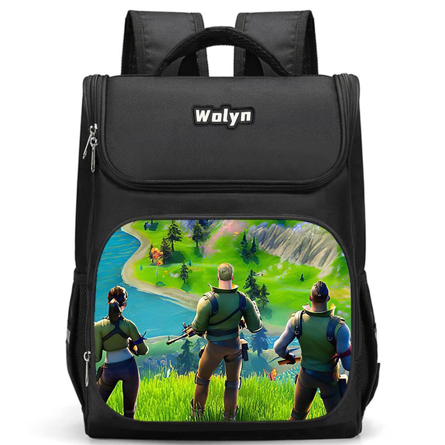 FORTNITE Cartoon Kids School Bag, Large Capacity & Multi Compartment Durable Backpack for Daily Use, Boys Girls Age 6-10