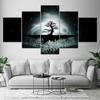 Canvas Painting Tree in larger moon 5 Pieces Wall Art Painting Modular Wallpapers Poster Print for living room Home Decor