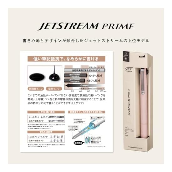Uni-ball JETSTREAM PRIME 3-Color Ballpoint Pen, Rotary Mechanism, Light Touch Ink, 0.5mm, Ivy Green