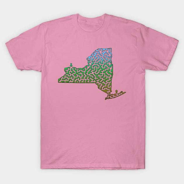 T-shirt Dam York State Kontur Labyrint och Labyrint Harajuku Tryck Kawaii T-shirt Sommar Kortärmad Dam T-shirt Topp Tee