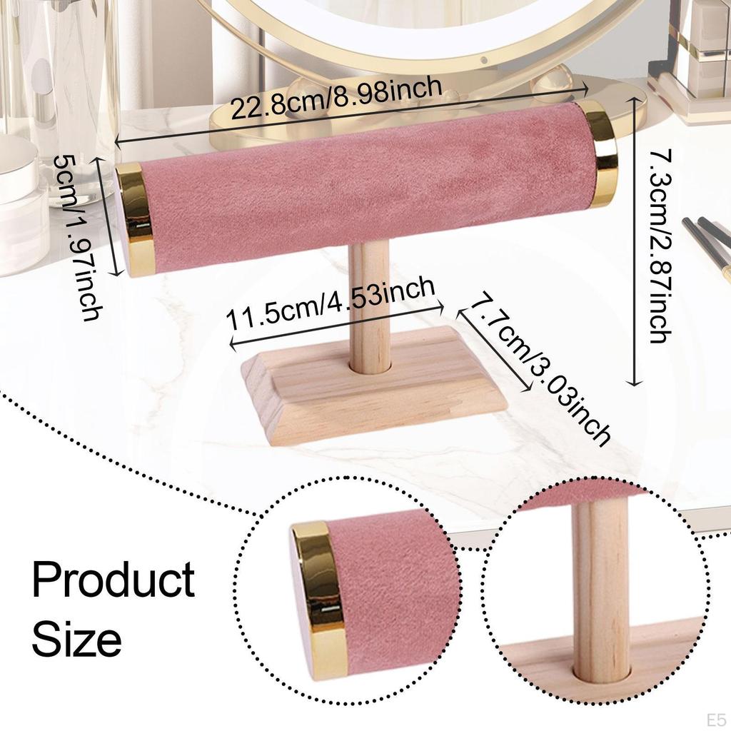 Bangle Holder Display Stand for Jewelry Storage with Wooden Base