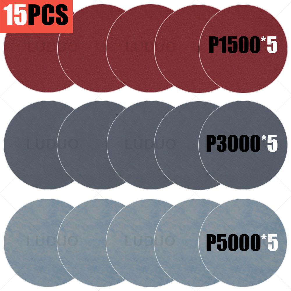 45/30/15 BUC Discuri Abrazive 3 Inch Pad de Lustruire Pad de Polisat Burete pentru Ceruire Kit Renovare Faruri Auto Polish Auto