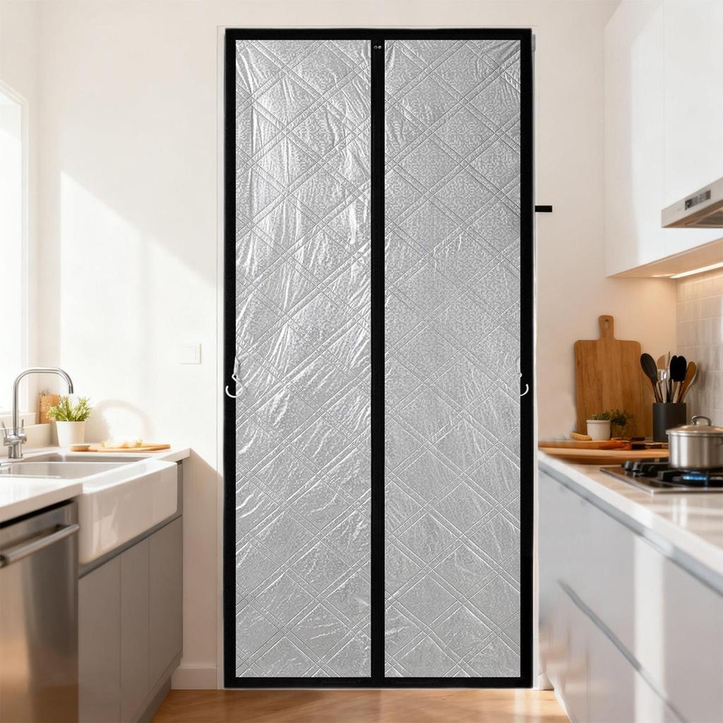 Magnetic Thermal Insulated Door Curtain Waterproof Filled with Thicken Cotton Insulation Cover Blanket cold proof blackout