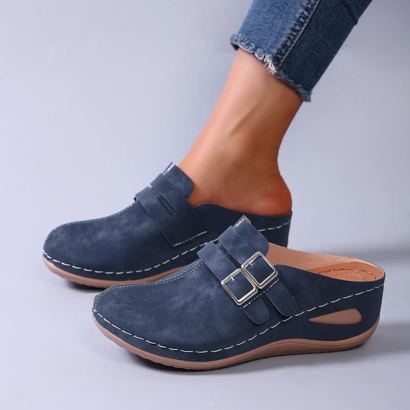 New Style Slippers with Retro Front Design, Women's Shoes with Soft Soles, Fashionable Half-slippers