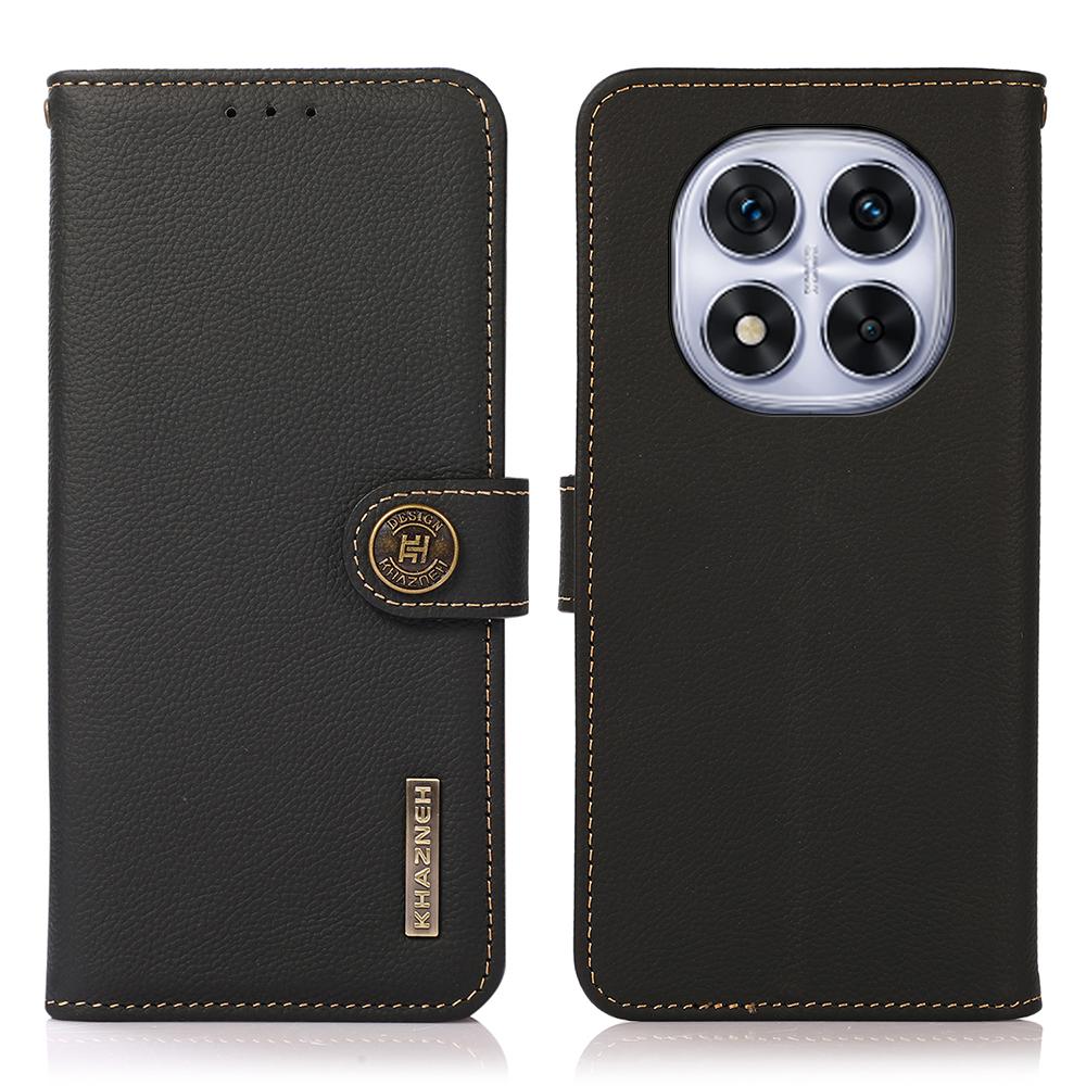 

Чехол-кошелек KHAZNEH для Xiaomi Redmi Note 14 Pro 5G/Poco X7 5G из натуральной коровьей кожи Black