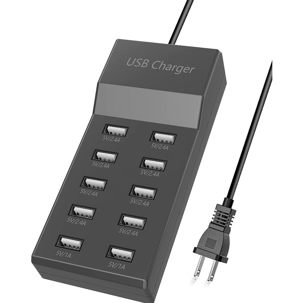 Buy 50W 2.4A/1A USB Charging Station, With 10 USB Charging Hub