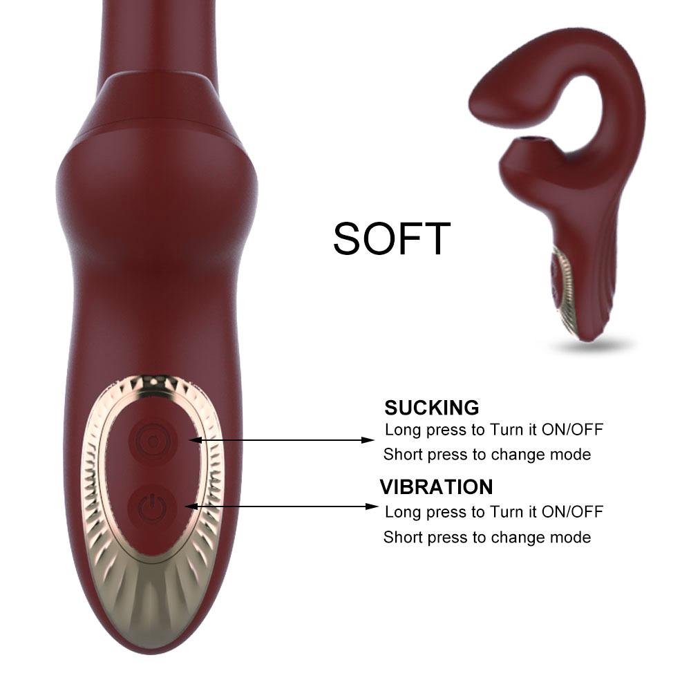 2-in-1-Klitorismassagegerät mit starker Vibration, 7 Modi, Saugvibrator für Frauen, G-Punkt- und Klitorisstimulator, Sexspielzeug für Erwachsene für Paare