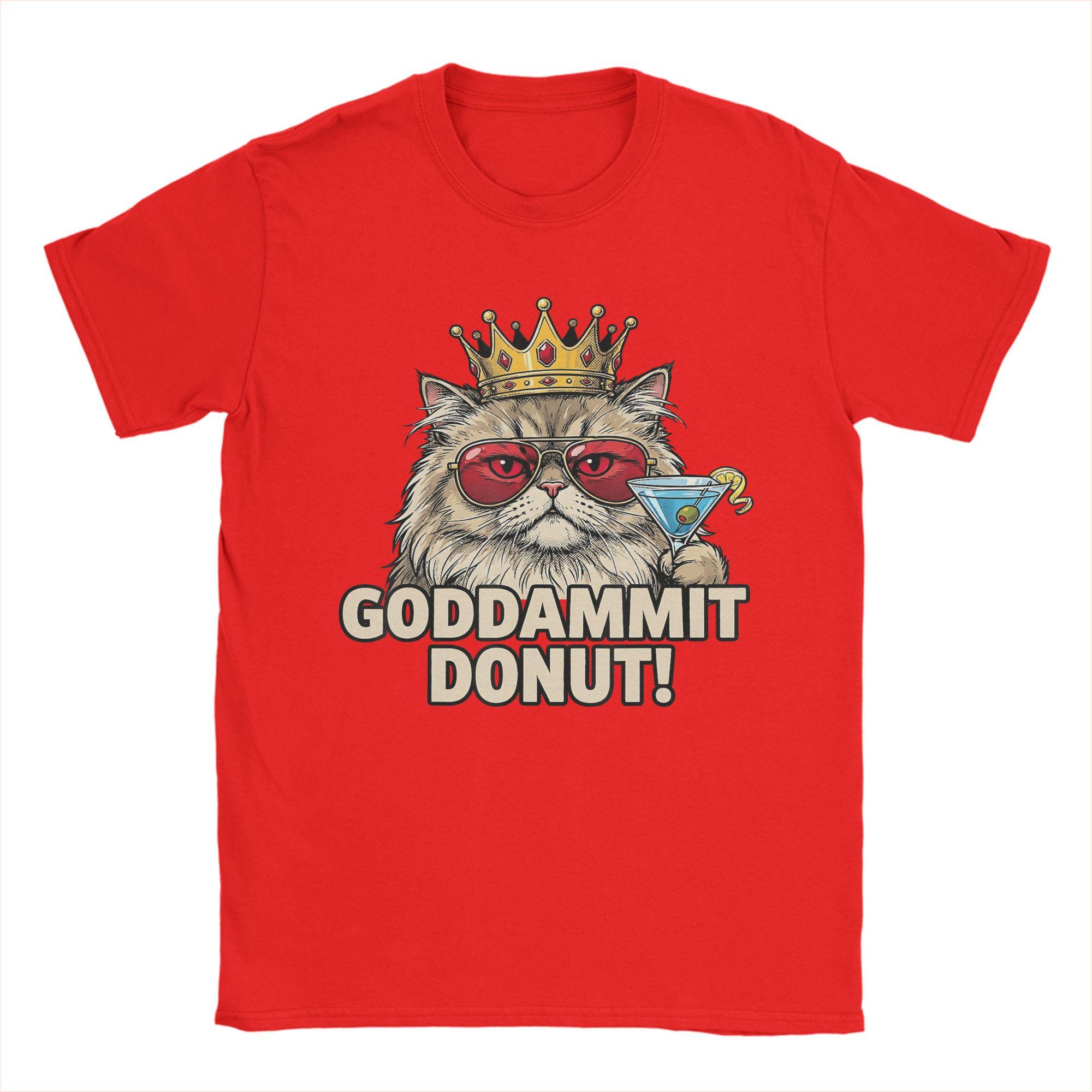 Donut Princess Cat Meme TShirt Summer Harajuku TShirts Man Cotton O Neck Oversized Tees Short Sleeves Street Style Tshirt S