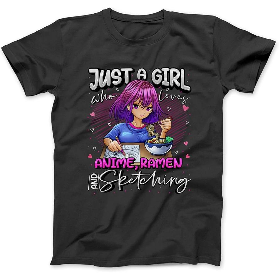 

Just A Girl Who Loves Anime Ramen and Sketching Japan Anime T-Shirt BTE Mens Womens Tank Top Hoodie Sweatshirt Black XXXXXL чорний