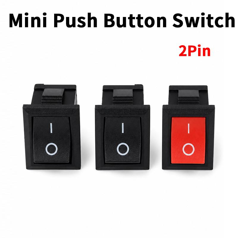 10PCS KCD1 Mini Rocker Switch SPST 2 Pin ON OFF Snap In Panel Mount 10x15mm 3A 250VAC 6A 125VAC for DIY Electronics Appliances