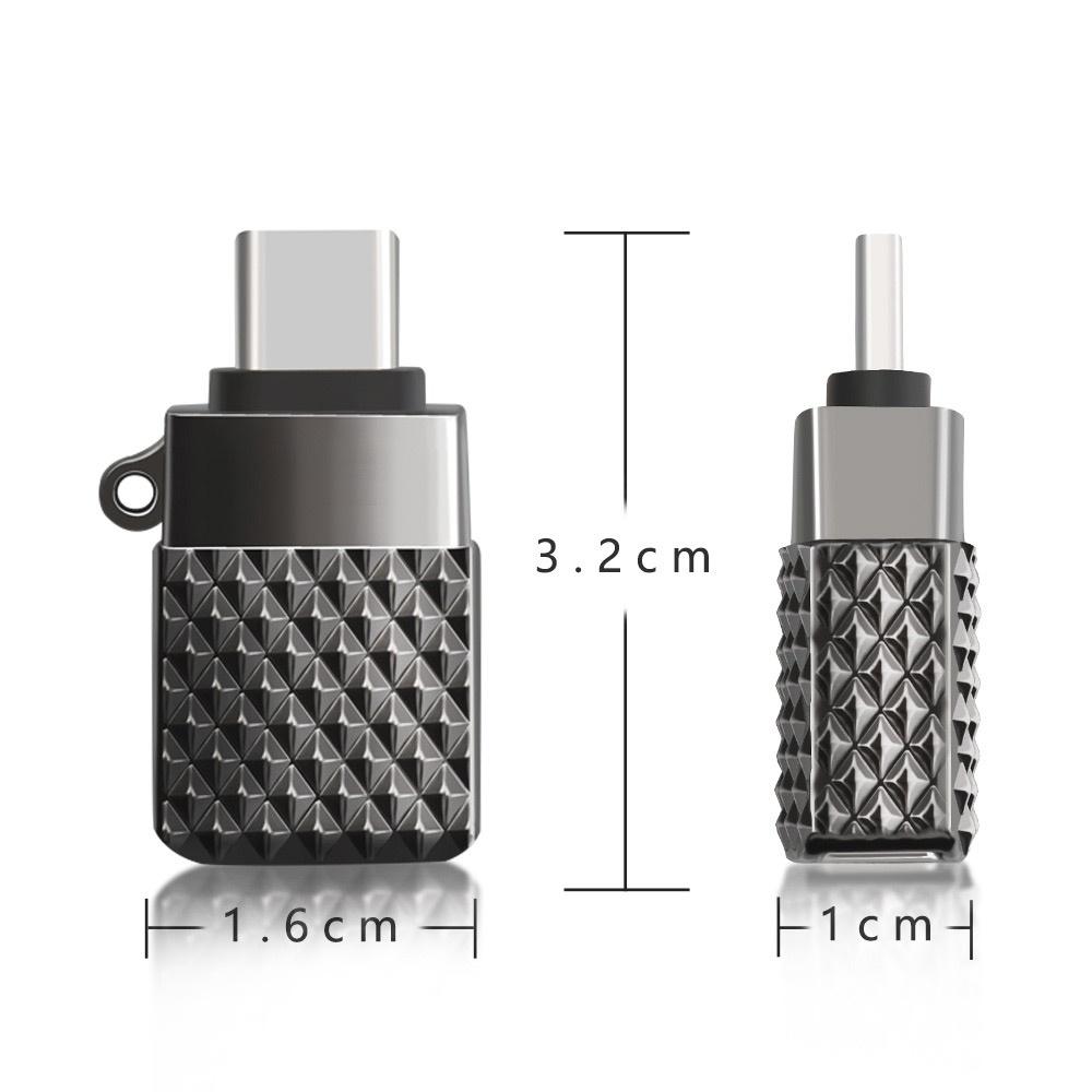 USB C to USB 3.0 OTG Adapter Type C Male to Female Converter with Keychain Zinc Alloy Case for Smartphones Tablets Accessories