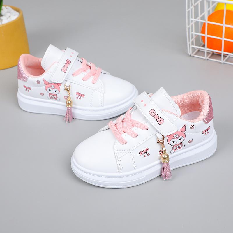 Girls' Soft Sole Waterproof Leather Sneakers - New for Spring/Autumn 2025, Non-Slip Running Shoes