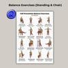 5Pcs Chair Balance Stretch Yoga Exercise Poster Set for Seniors Low-Impact Home Workout Plan for Elderly Anti-Fall & Mobility Guide Fitness Wall Art