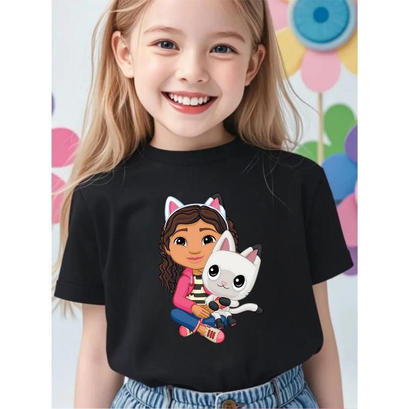 Y2k Giraffe with Gum Printed Short Sleeve T Shirts Animal Kids Children's T-shirt Boys Girls Summer Spring Casual Top Tee Shirt