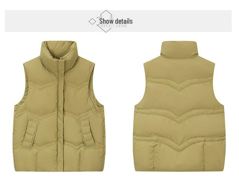 Women's Short 2024 Autumn/Winter Lightweight White Duck Down Vest - Sleeveless Top