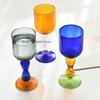 Europäischer Retro-Stil Speziell geformter Griff Glas Kreativ Kontrastfarbe Hoher Fuß Rotweinglas Haushalt Einfache Getränketasse