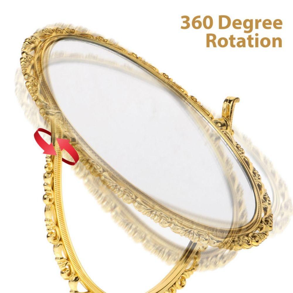 Double-sided Rotation Makeup Mirror With Frame Vintage Cosmetic Mirror  Anniversary Gift