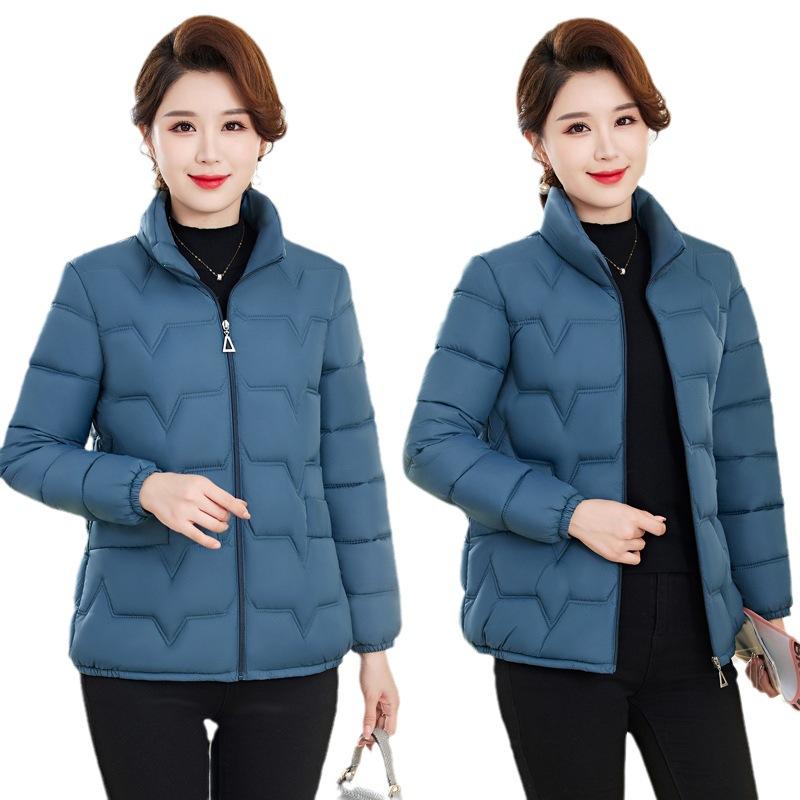 Autumn and winter down padded jacket slim and thin middle-aged padded jacket short light small padded jacket
