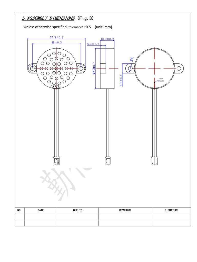 High-Quality 4014 Full-Range Dual Ear Speaker, 4R8 Ohm, 1-2 Watt, with Sound Cavity and Mounting Holes.