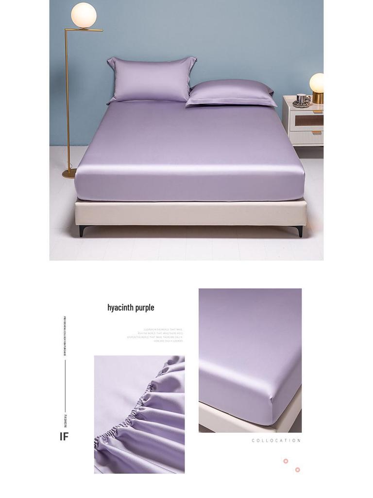 Four Seasons Tencel Fitted Sheet: Breathable, Cooling Nude Mattress Protector for Single/Double Beds.